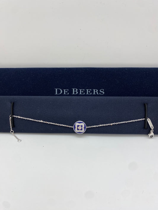 De Beers Enchanted Lotus Bracelet in White Gold & Blue Enamel & Diamonds