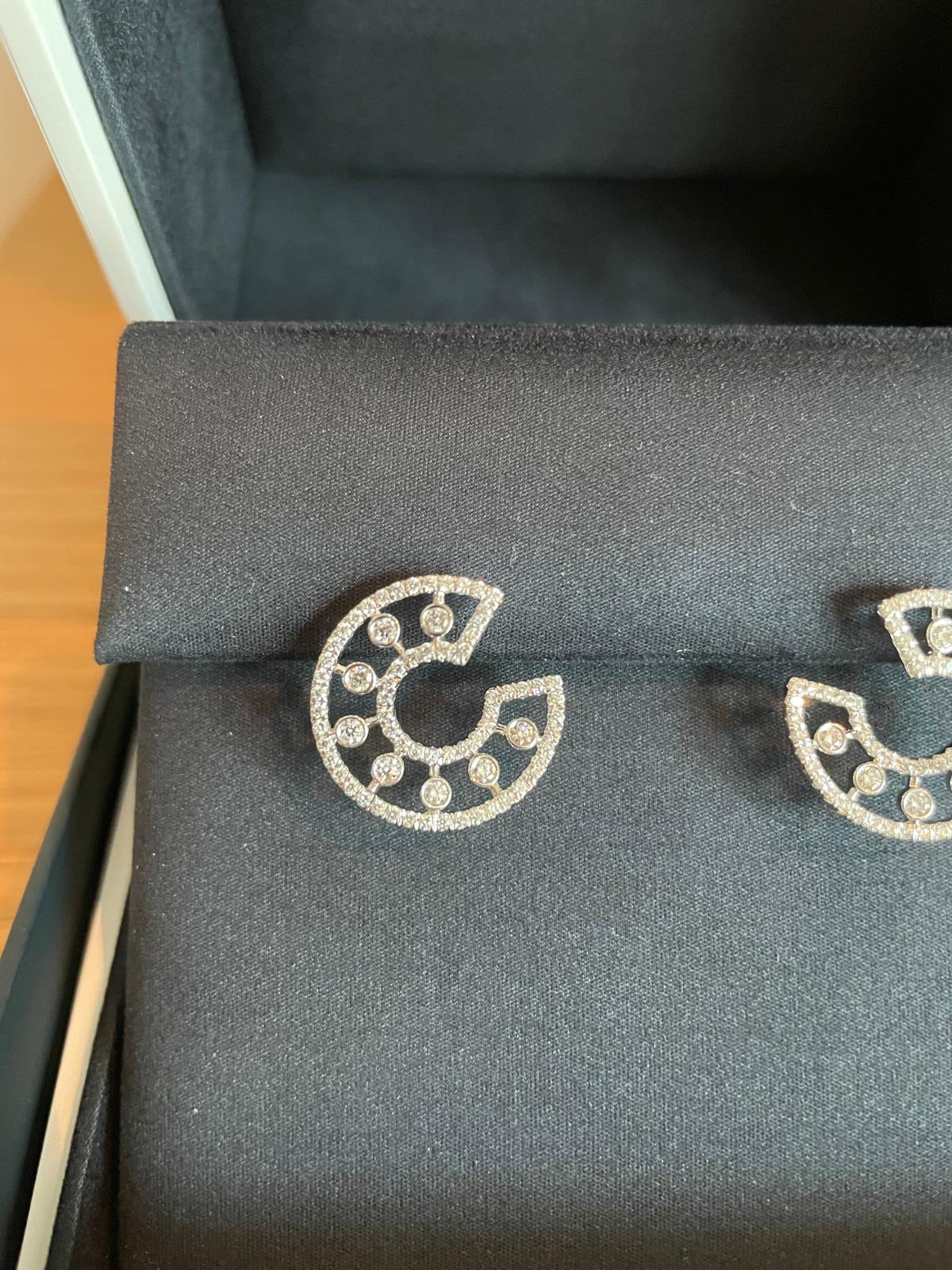 De Beers Hoop Earrings In White Gold