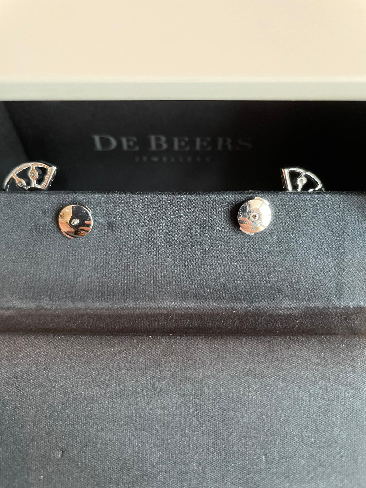 De Beers Hoop Earrings In White Gold